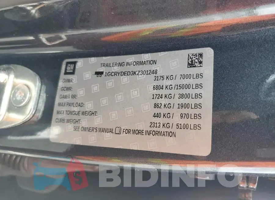 1GCRYDED3KZ301248 Photo# 12