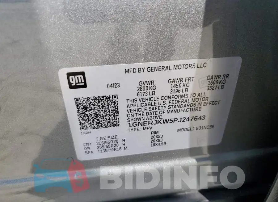 1GNERJKW5PJ247643 Photo# 13