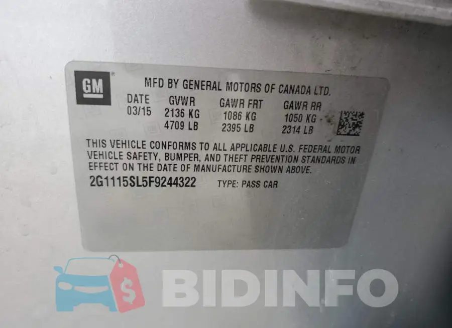 2G1115SL5F9244322 Photo# 12