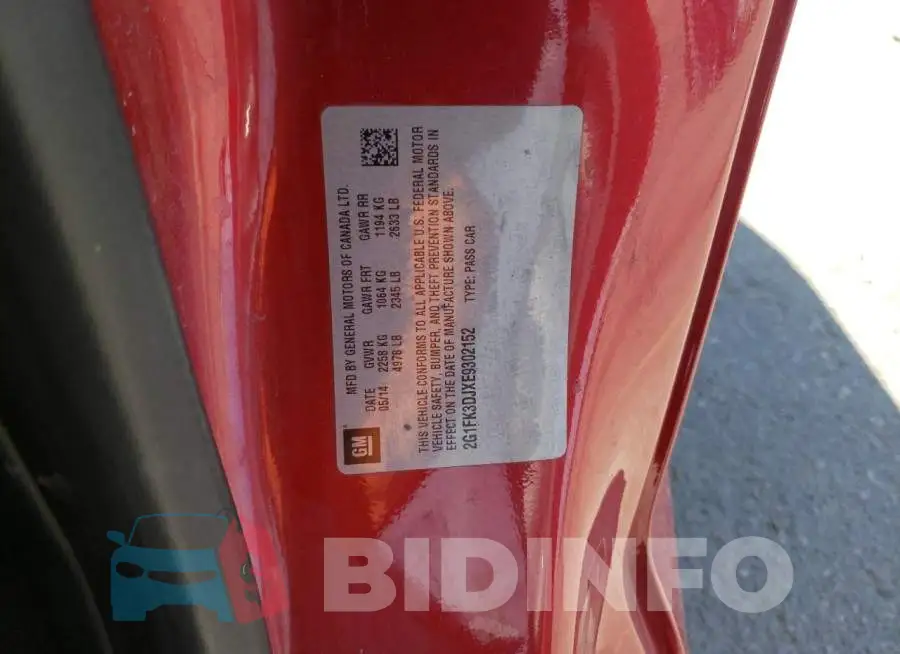 2G1FK3DJXE9302152 Photo# 13