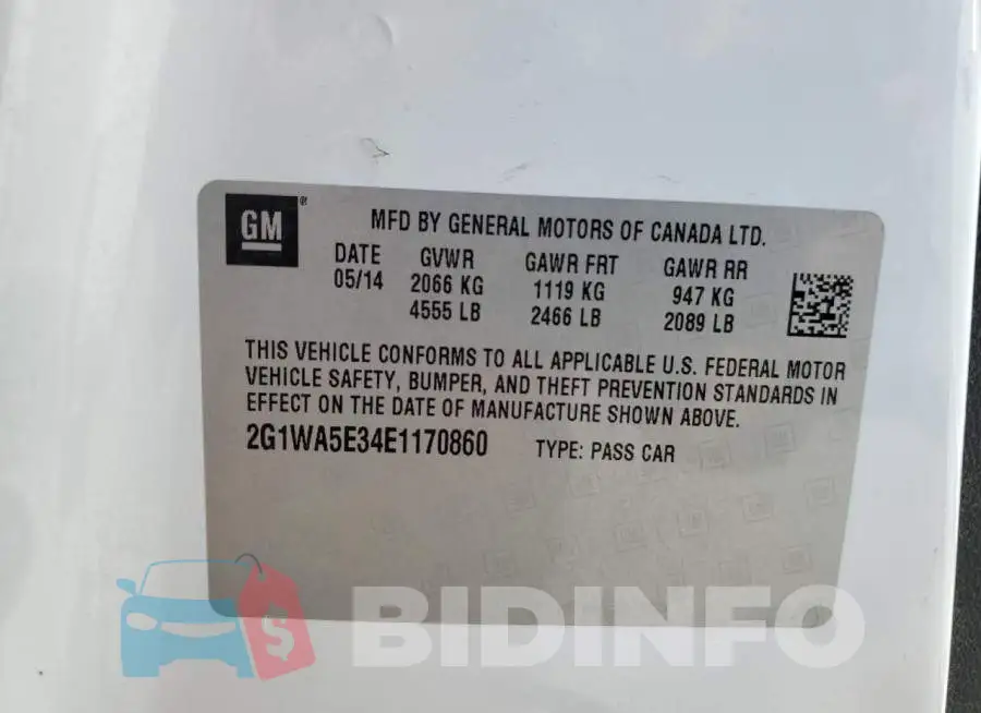 2G1WA5E34E1170860 Photo# 12
