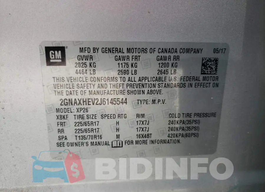 2GNAXHEV2J6145544 Photo# 10