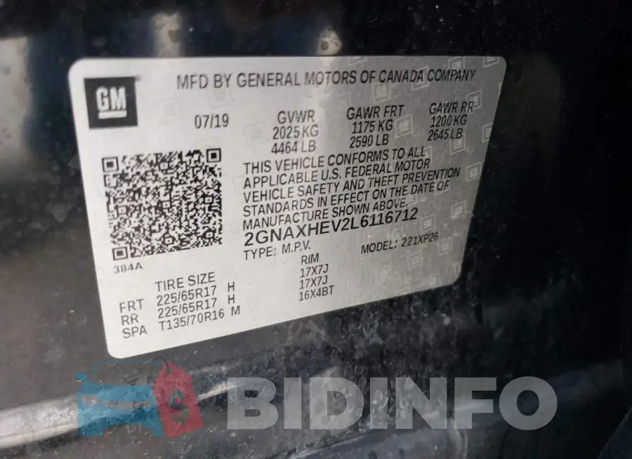 2GNAXHEV2L6116712 Photo# 13