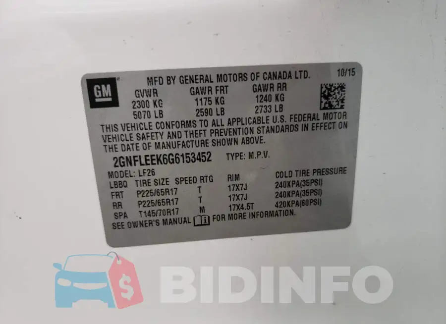 2GNFLEEK6G6153452 Photo# 12