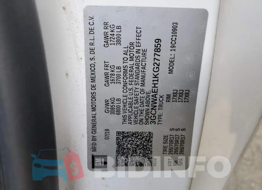 3GCNWAEH1KG277859 Photo# 12