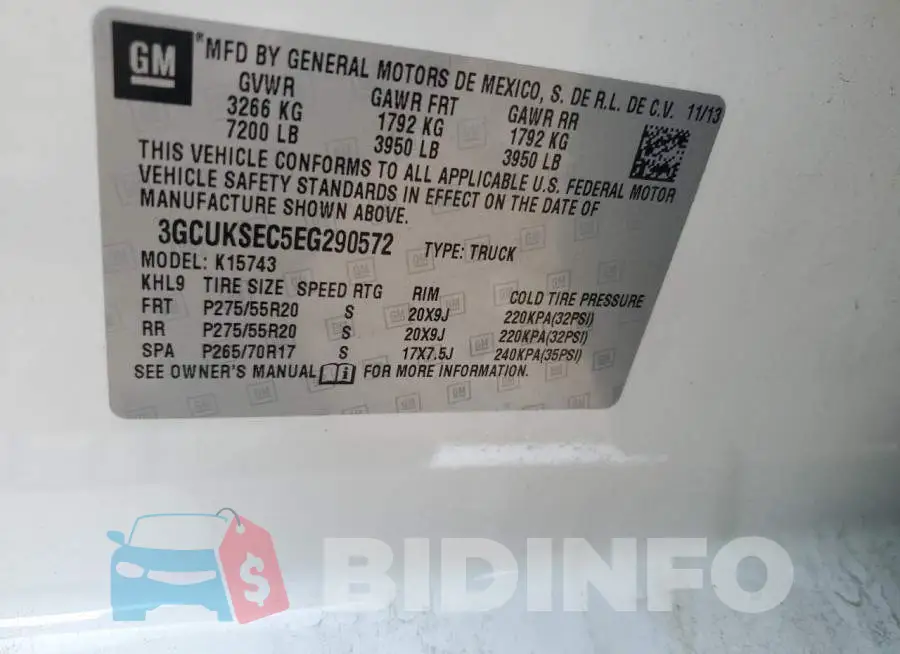 3GCUKSEC5EG290572 Photo# 13