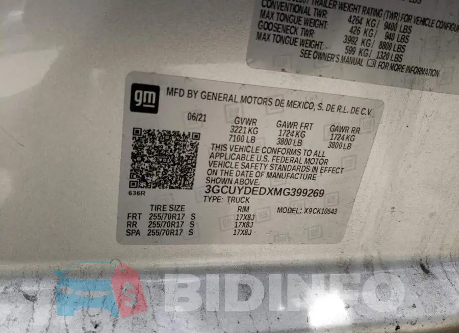 3GCUYDEDXMG399269 Photo# 12