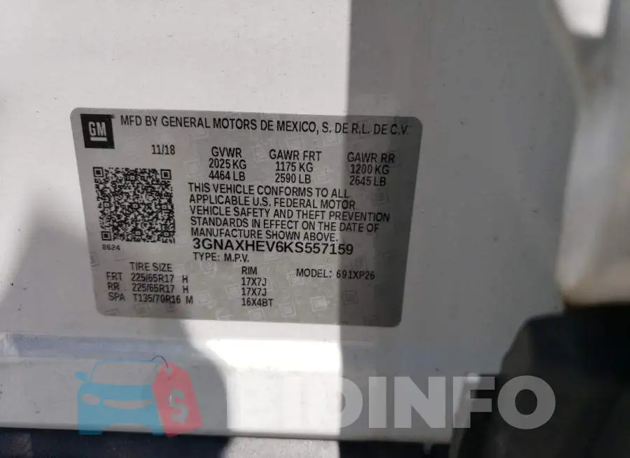 3GNAXHEV6KS557159 Photo# 12