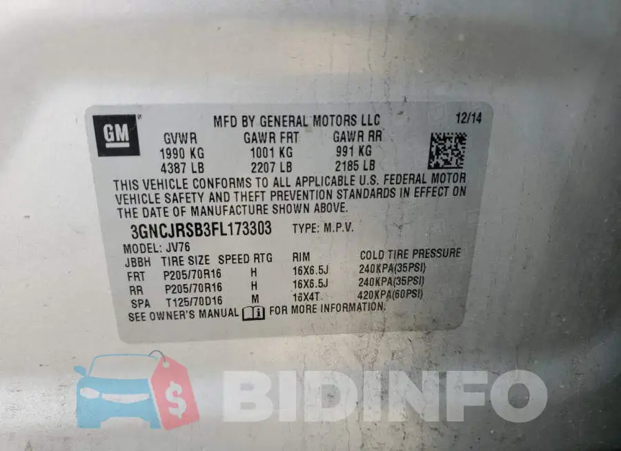 3GNCJRSB3FL173303 Photo# 13