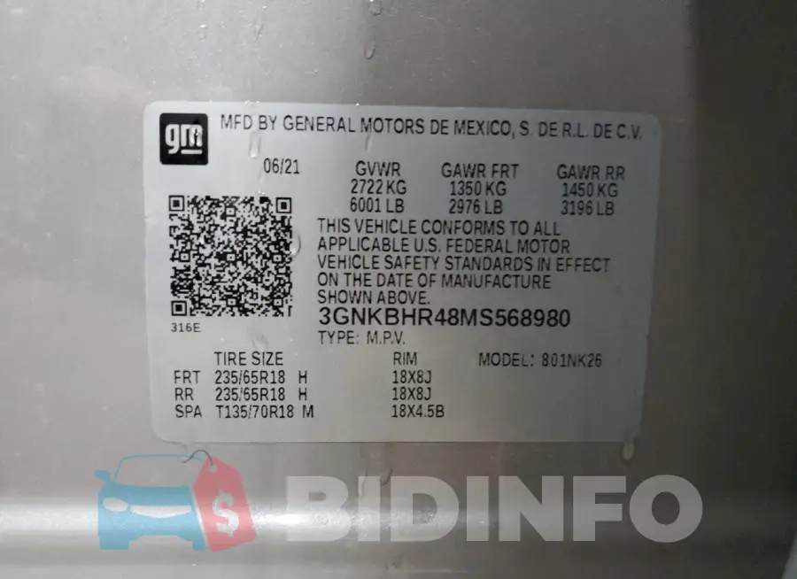 3GNKBHR48MS568980 Photo# 13