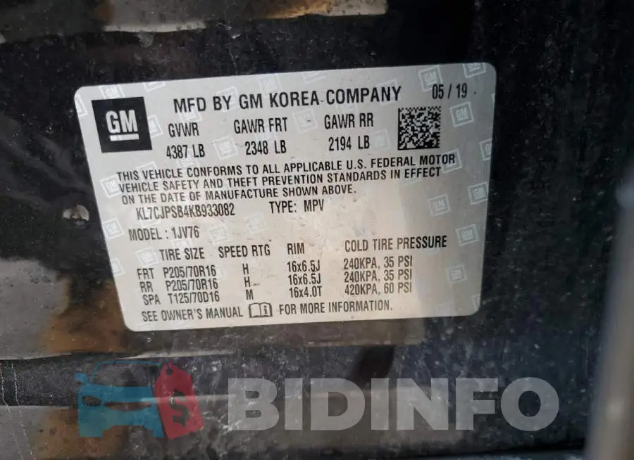 KL7CJPSB4KB933082 Photo# 12