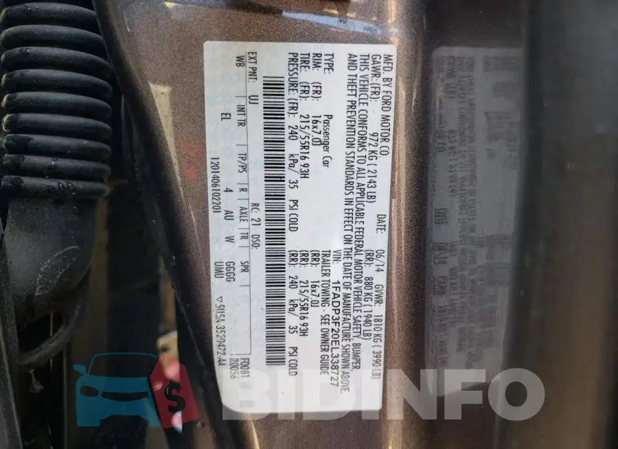 1FADP3F20EL338727 Photo# 13