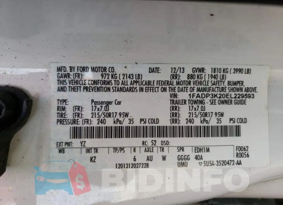 1FADP3K20EL229593 Photo# 12
