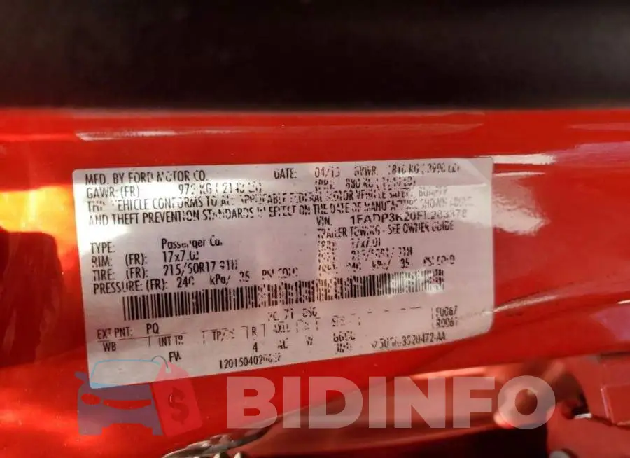 1FADP3K20FL283378 Photo# 12