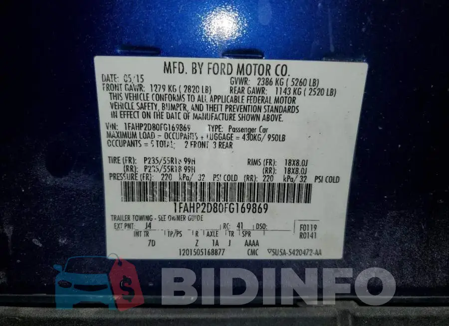 1FAHP2D80FG169869 Photo# 12