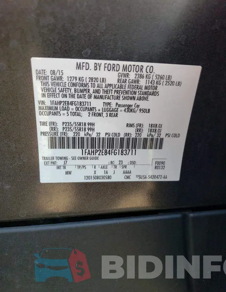 1FAHP2E84FG183711 Photo# 12