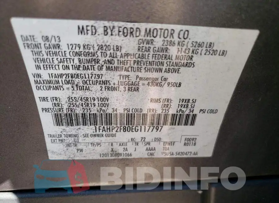1FAHP2F80EG117797 Photo# 13