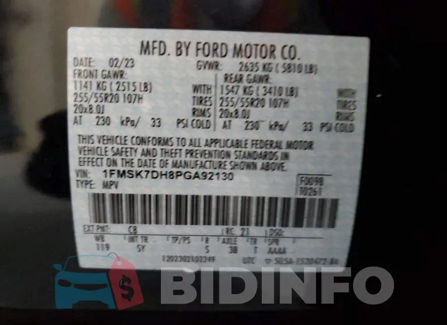 1FMSK7DH8PGA92130 Photo# 13