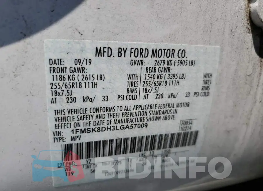 1FMSK8DH3LGA57009 Photo# 13