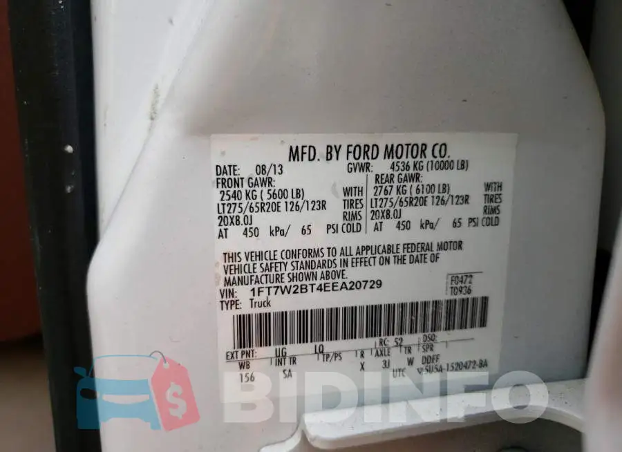 1FT7W2BT4EEA20729 Photo# 13