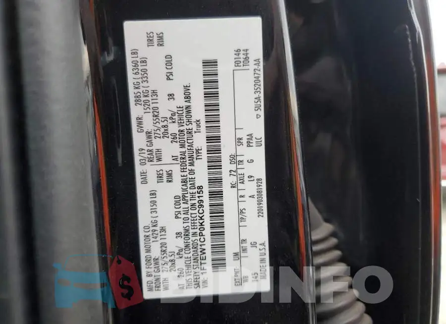 1FTEW1CP0KKC99158 Photo# 12