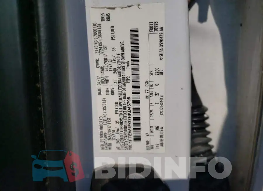 1FTEW1EG7HKD45798 Photo# 12