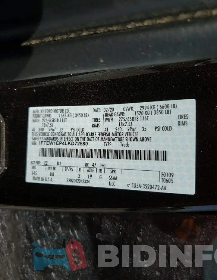 1FTEW1EP4LKD72580 Photo# 12