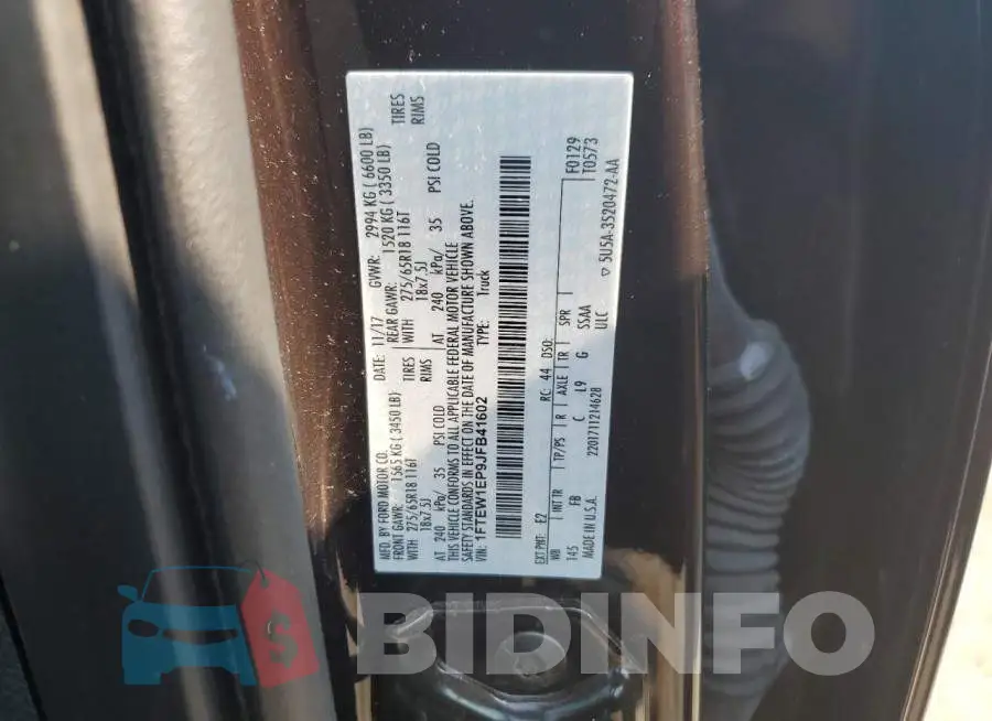 1FTEW1EP9JFB41602 Photo# 12