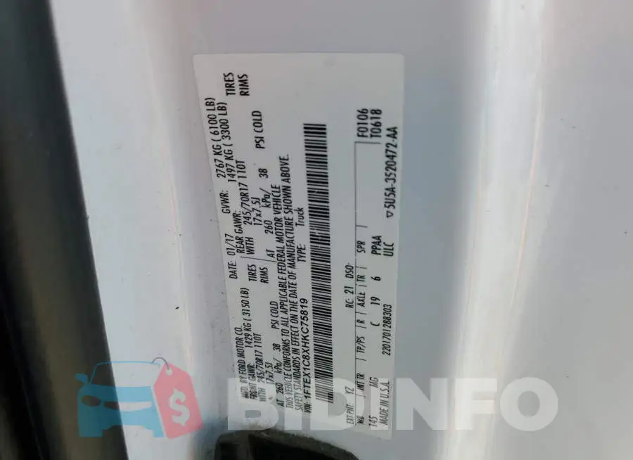 1FTEX1C8XHKC75819 Photo# 12