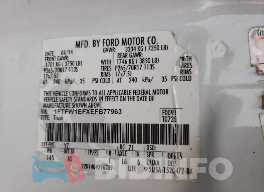 1FTFW1EFXEFB77963 Photo# 13
