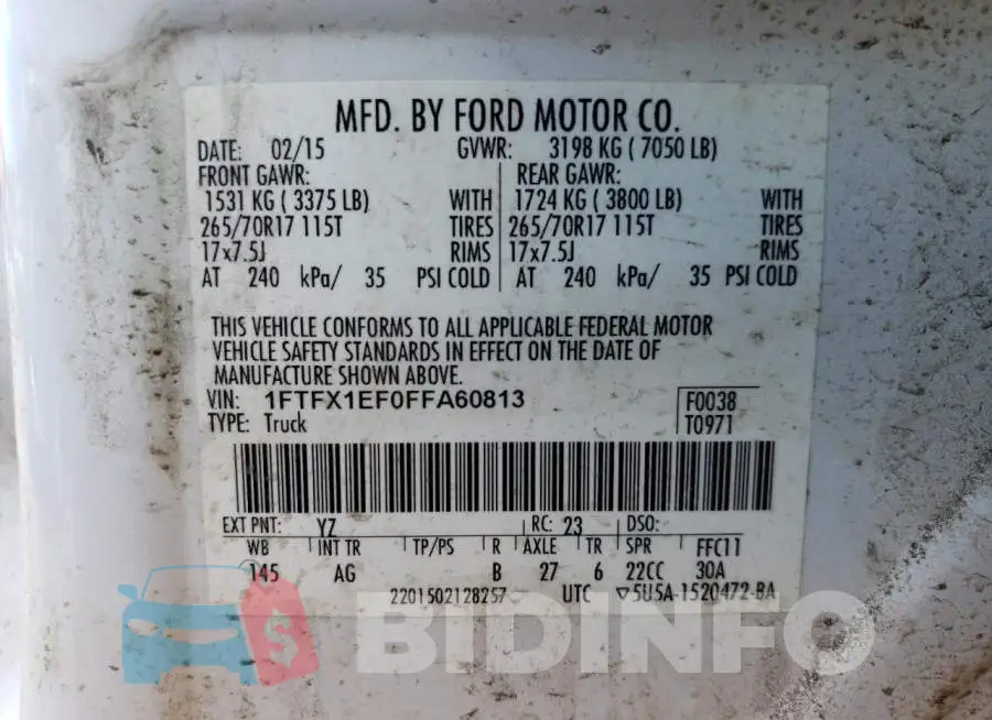 1FTFX1EF0FFA60813 Photo# 12