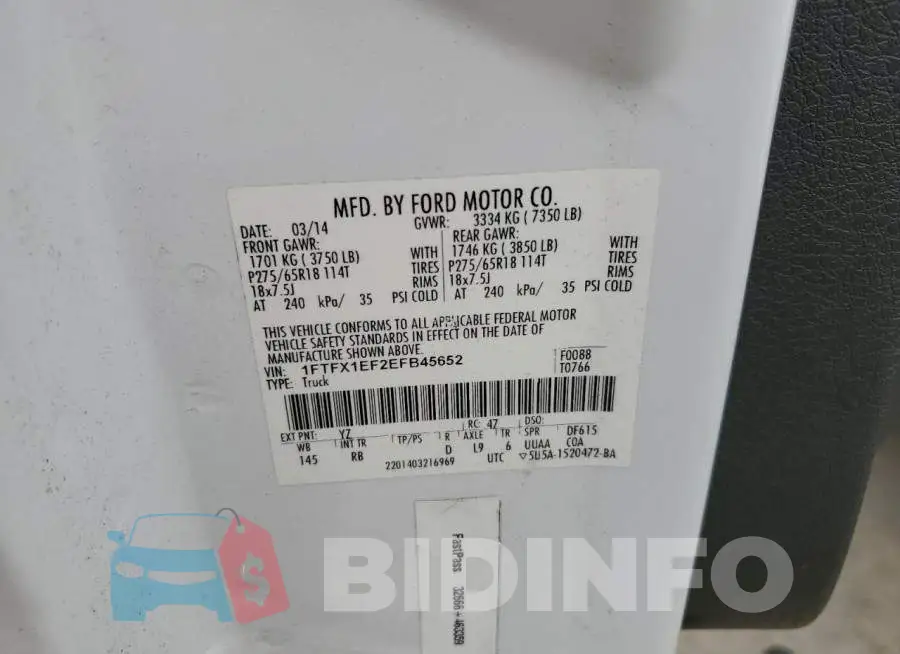 1FTFX1EF2EFB45652 Photo# 12