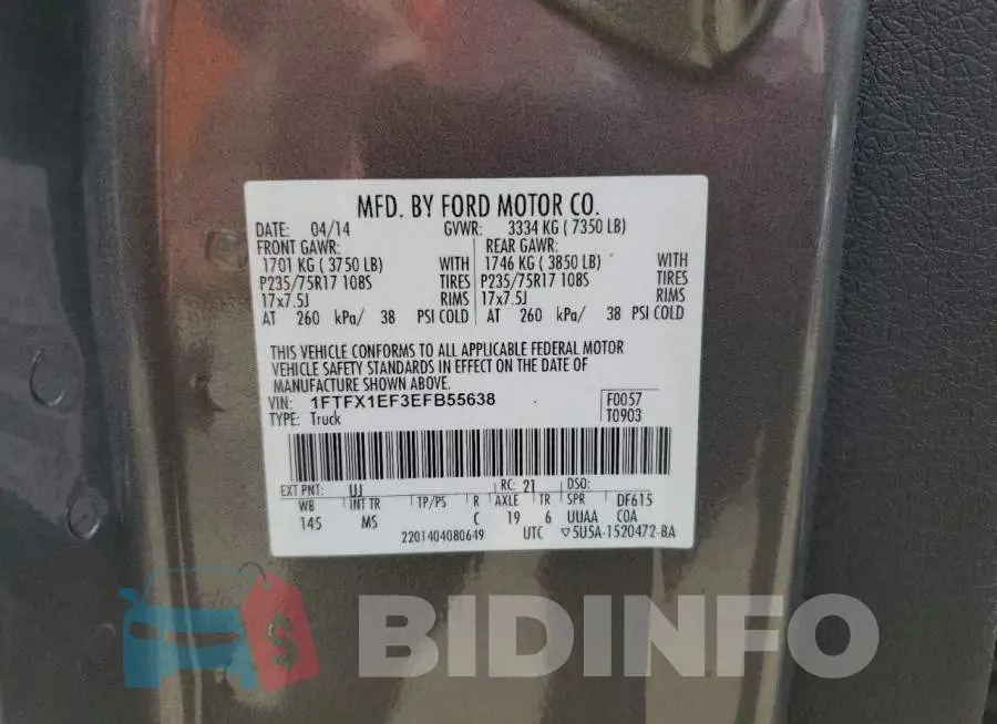 1FTFX1EF3EFB55638 Photo# 12