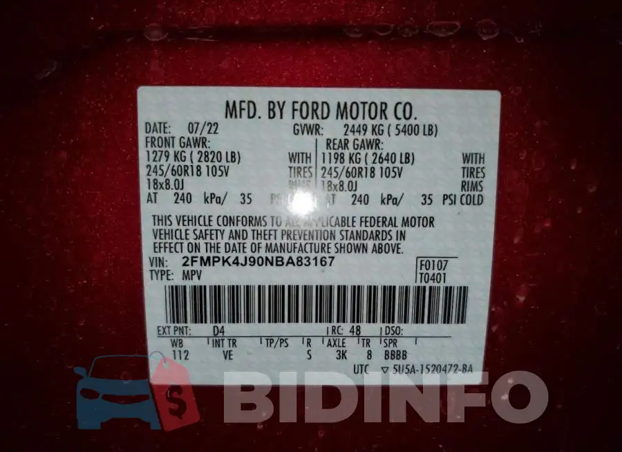2FMPK4J90NBA83167 Photo# 14