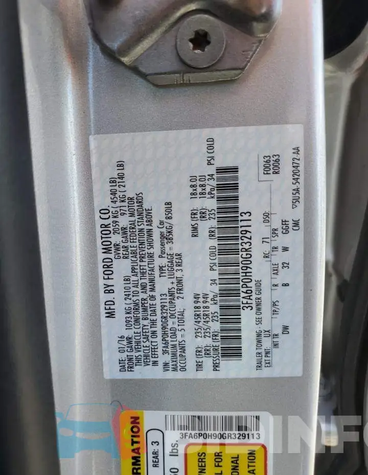 3FA6P0H90GR329113 Photo# 12