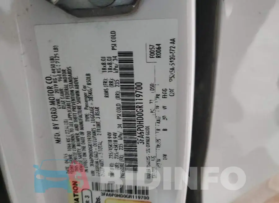 3FA6P0HD0GR119700 Photo# 12