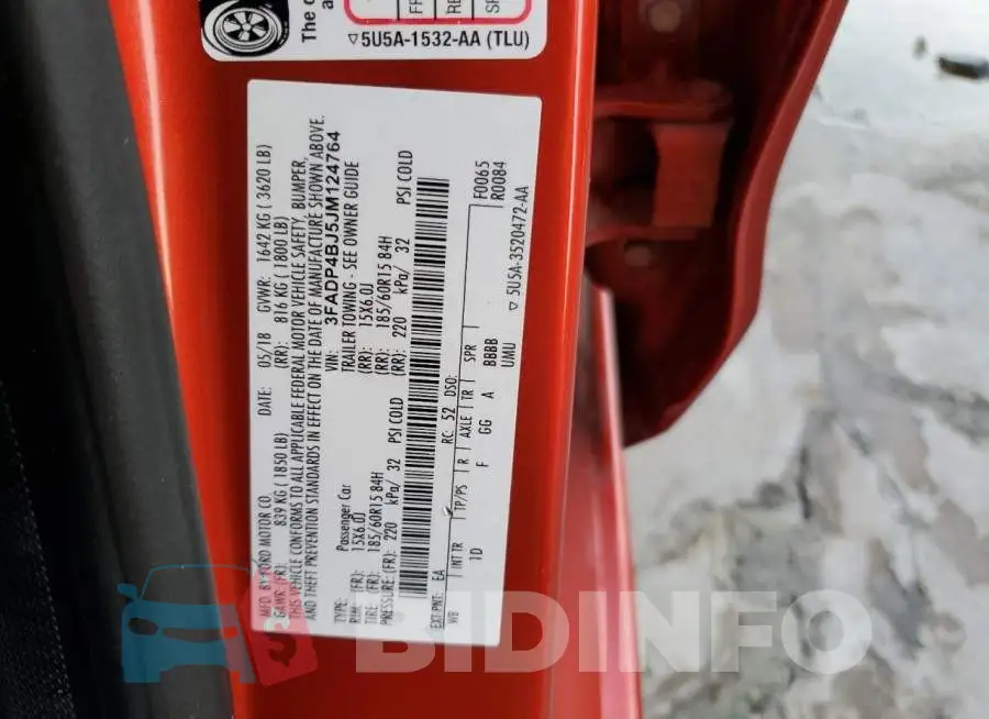 3FADP4BJ5JM124764 Photo# 12