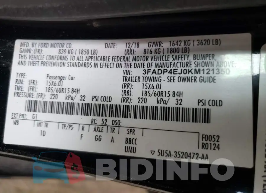 3FADP4EJ0KM121350 Photo# 12