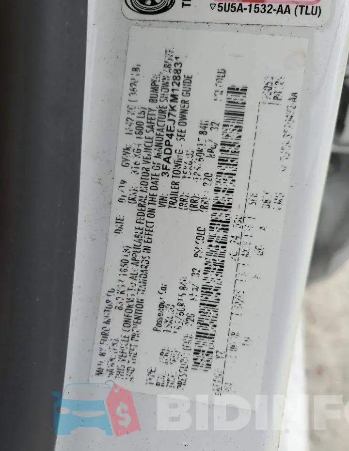 3FADP4EJ7KM128831 Photo# 12