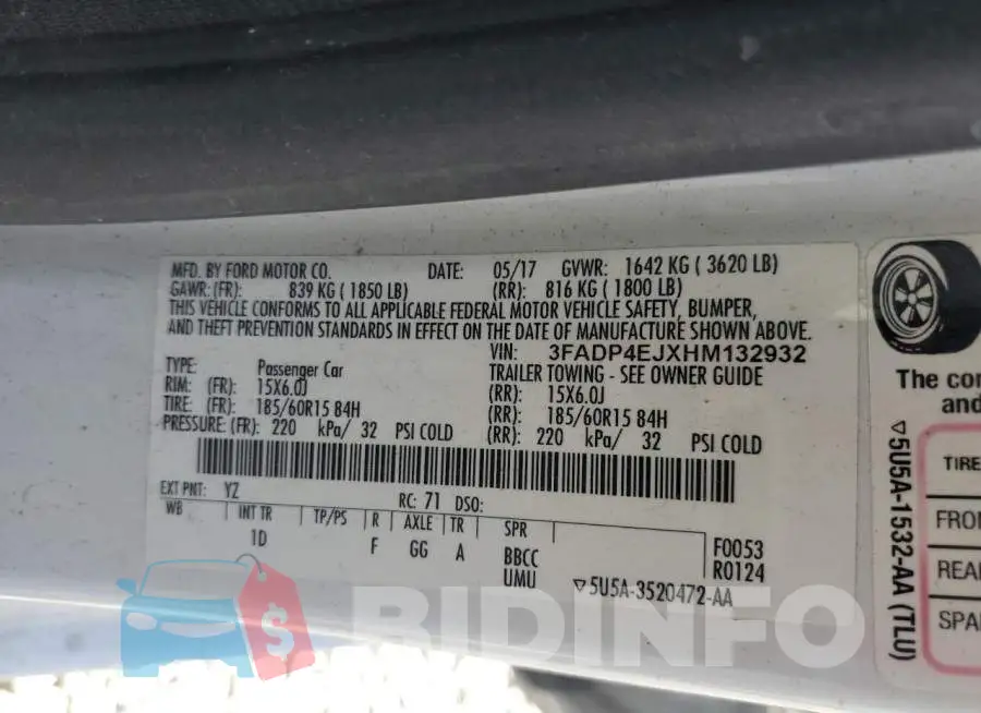 3FADP4EJXHM132932 Photo# 12