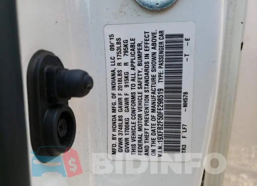 19XFB2F50FE298519 Photo# 12