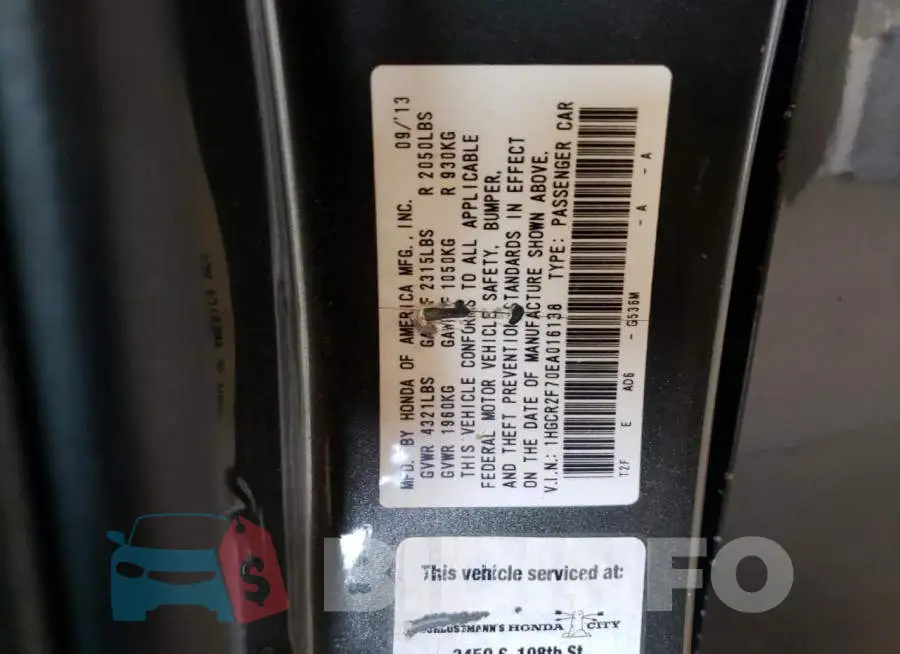 1HGCR2F70EA016138 Photo# 12