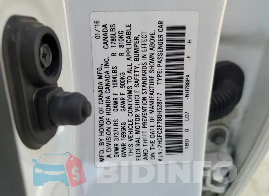 2HGFC2F78GH528717 Photo# 12