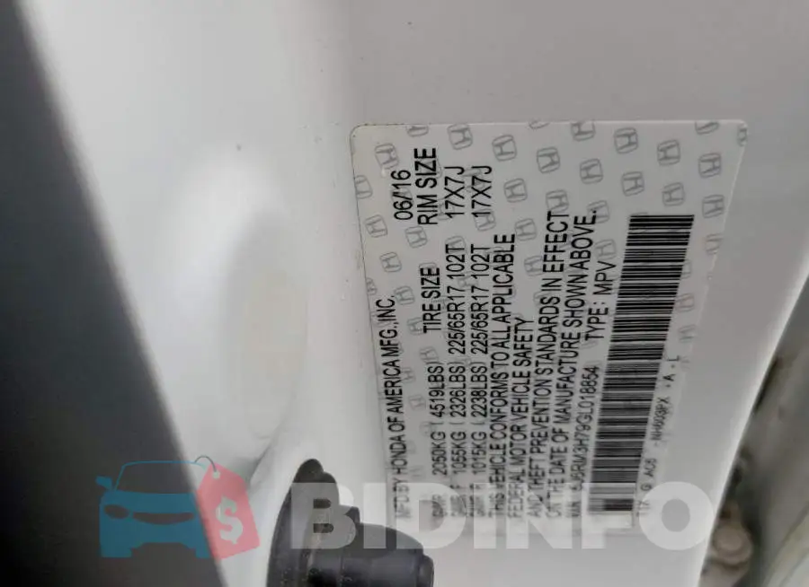 5J6RM3H79GL018854 Photo# 13