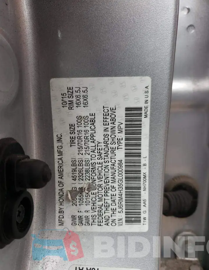 5J6RM4H35GL000984 Photo# 13