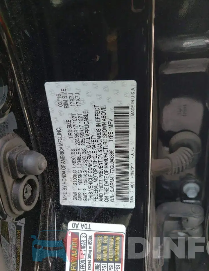 5J6RM4H77GL043886 Photo# 13