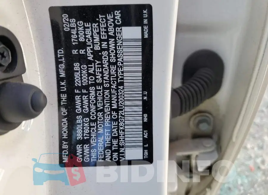 SHHFK8G72LU200324 Photo# 13