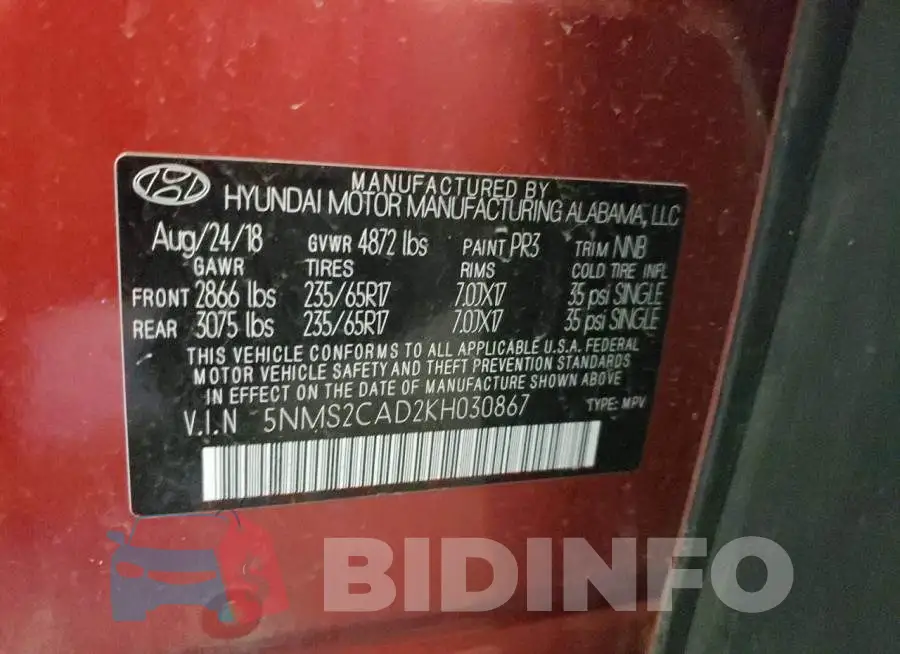 5NMS2CAD2KH030867 Photo# 13