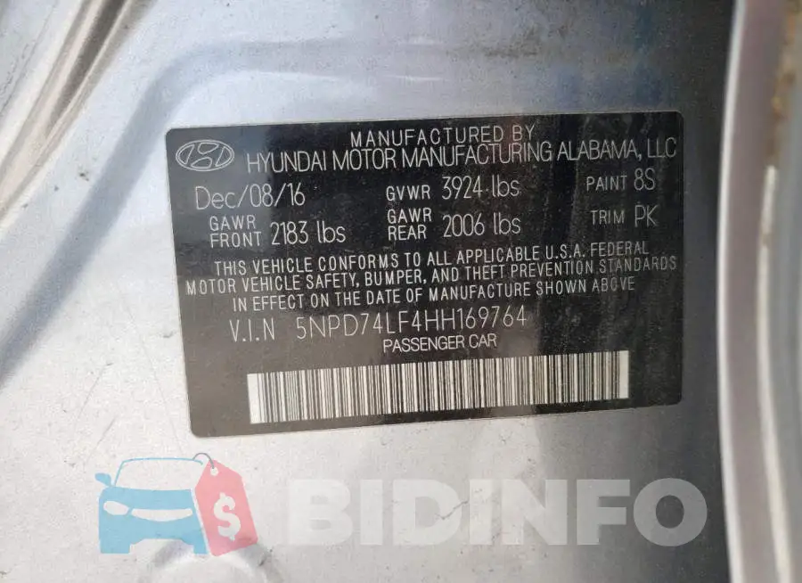 5NPD74LF4HH169764 Photo# 12