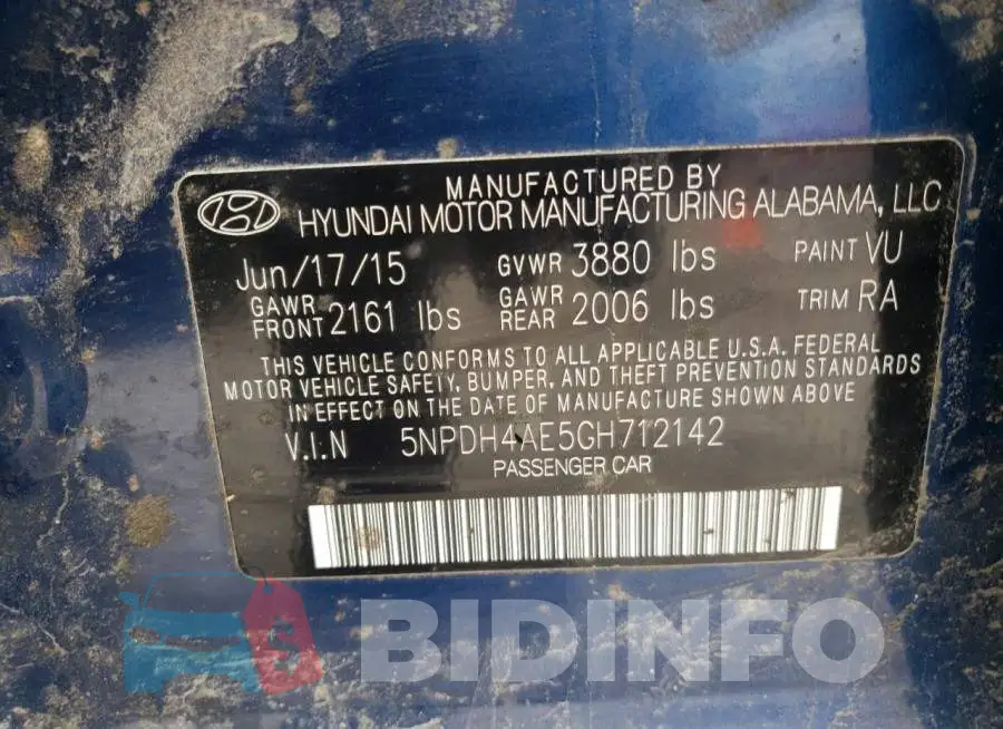 5NPDH4AE5GH712142 Photo# 12